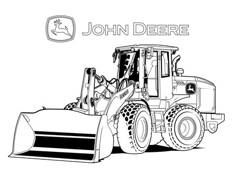 john deere skid steer coloring picturee|john deere kids colouring page.